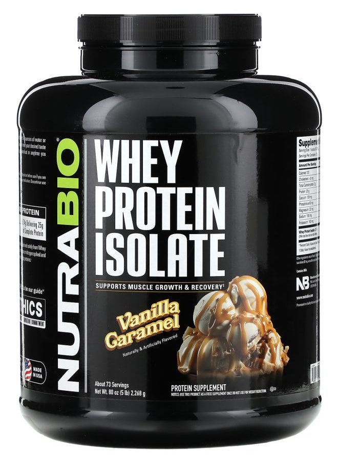 NutraBio Whey Protein Isolate Vanilla Caramel  5 lb (2268 g) 