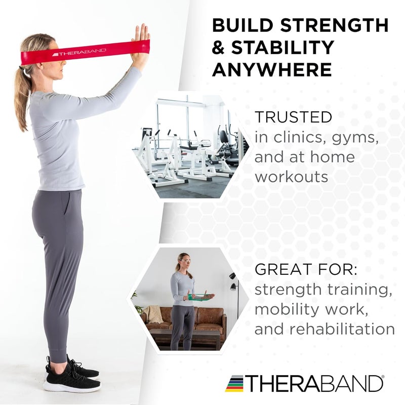 TheraBand حلقات مقاومة اللاتكس الاحترافية من THERABAND للتمارين المنزلية، البيلاتس، كروس فيت، والعلاج الطبيعي - Image 5
