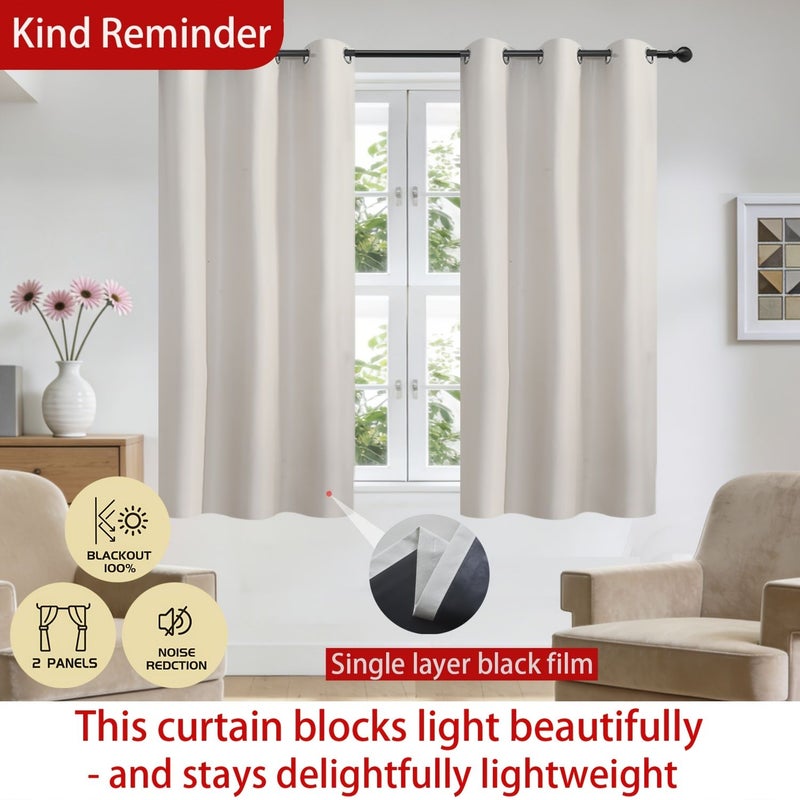 2 Pack Pink Blackout Curtains 34x36 Inch for Bedroom Thermal Insulated Noise Reducing Window Drapes Grommet Top Panels Privacy Home Darkening - Image 1
