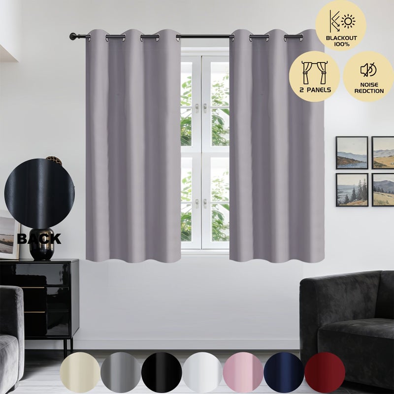 2 Pack Pink Blackout Curtains 34x36 Inch for Bedroom Thermal Insulated Noise Reducing Window Drapes Grommet Top Panels Privacy Home Darkening - Image 2