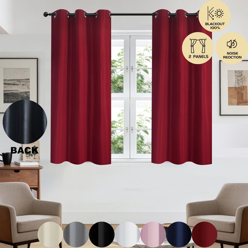 2 Pack Pink Blackout Curtains 34x36 Inch for Bedroom Thermal Insulated Noise Reducing Window Drapes Grommet Top Panels Privacy Home Darkening - Image 4
