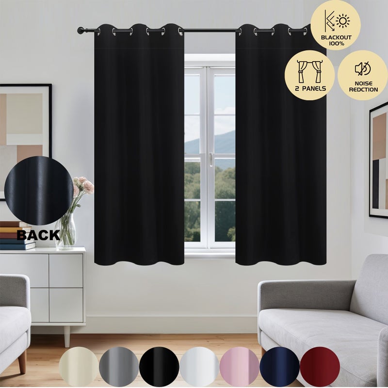 2 Pack Pink Blackout Curtains 34x36 Inch for Bedroom Thermal Insulated Noise Reducing Window Drapes Grommet Top Panels Privacy Home Darkening - Image 3