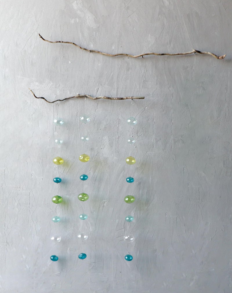Creative Co-Op Hand Blown Bubble Glass Garland with Blues & Greens - Image 3