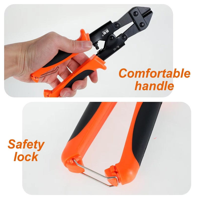 Garth Mini Bolt Cutter Wire Breaking Plier Wire Cable Cutter Spring Snips with Soft AntiSlip Handle Orange and Black - Image 4