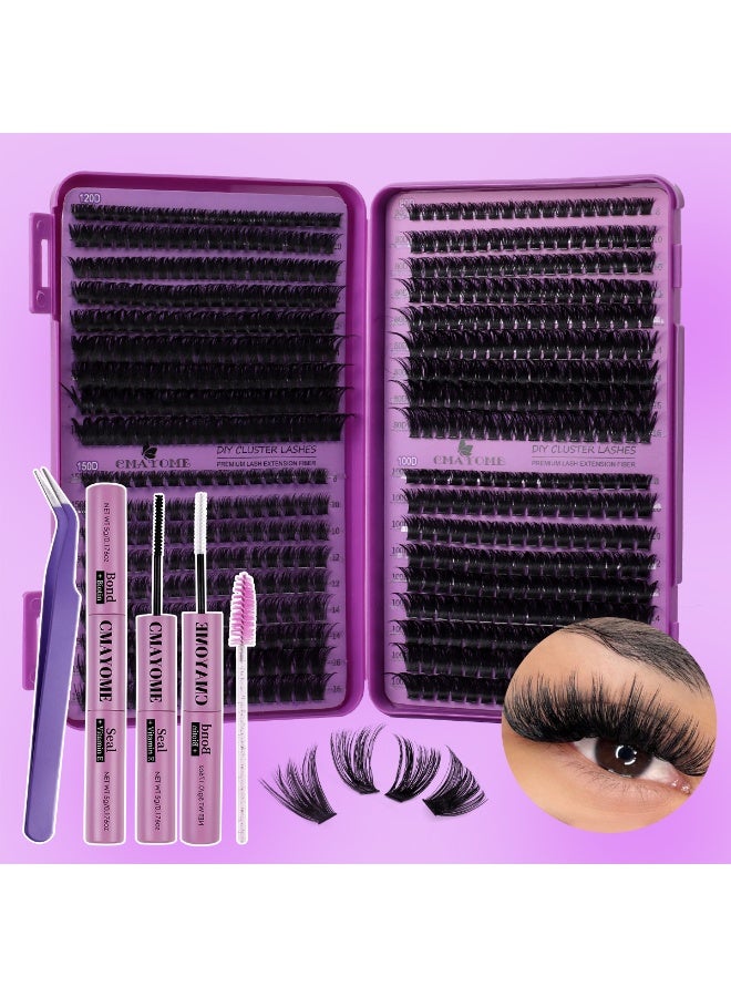 كمايو مجموعة رموش فردية من 621 قطعة بتصميم D Curl مع لاصق ومثبت، ملقط، وفرشاة، سهلة الاستخدام للمبتدئين، دفتر رموش عالي السعة مناسب لمختلف أنواع المكياج، رموش صناعية كثيفة تدوم طويلاً، هدية مثالية للنساء - Image 3