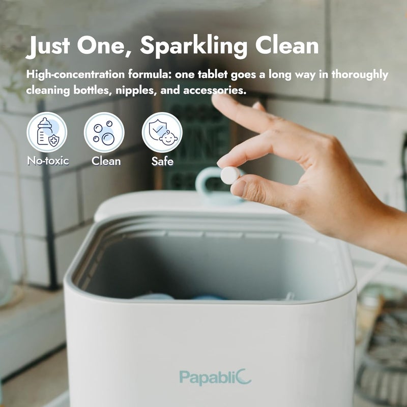 Papablic 120Pcs Official Detergent Soap Tablets for Baby BrezzaGROWNSYMomcozy Bottle Washer Pro Effective Cleaning with Safe Highly Concentrated Formula - Image 3