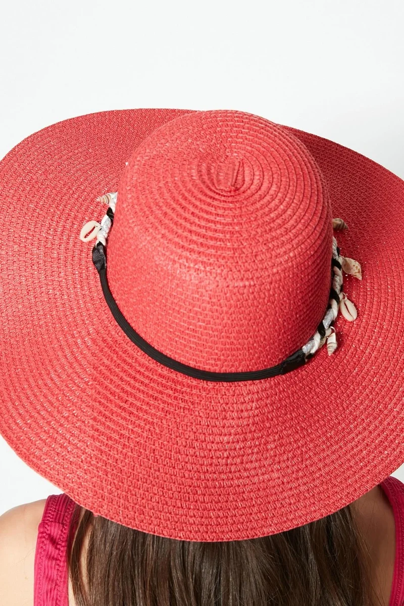 C&city Straw Beach Hat Y87300-14 Salmon