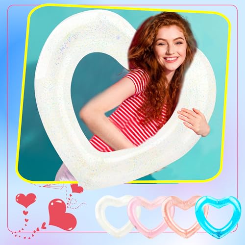 Sonarun حلقات سباحة قابلة للنفخ على شكل قلب - مجموعة 4 قطع - Image 3