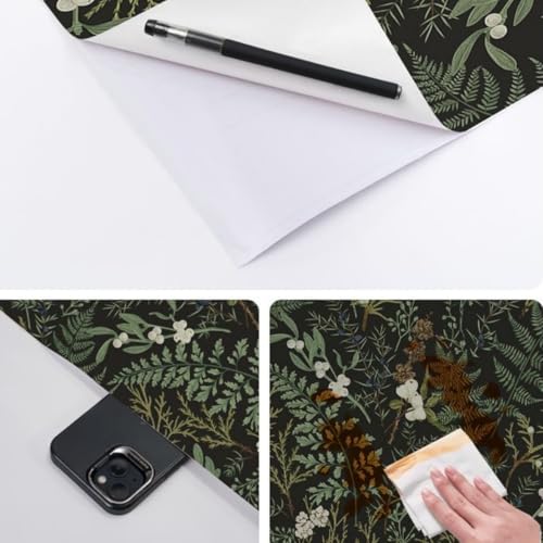 WY-BSO Drawer Liner for Kitchen Cabinets,Vinyl Film Decorative Shelf Liner for Bedroom Dresser Sticker (Dark Green, 17.3 inch x 118 inch) - Image 3