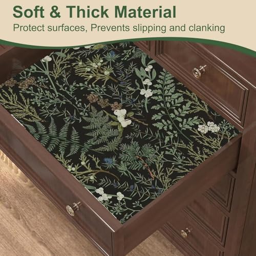 WY-BSO Drawer Liner for Kitchen Cabinets,Vinyl Film Decorative Shelf Liner for Bedroom Dresser Sticker (Dark Green, 17.3 inch x 118 inch) - Image 4