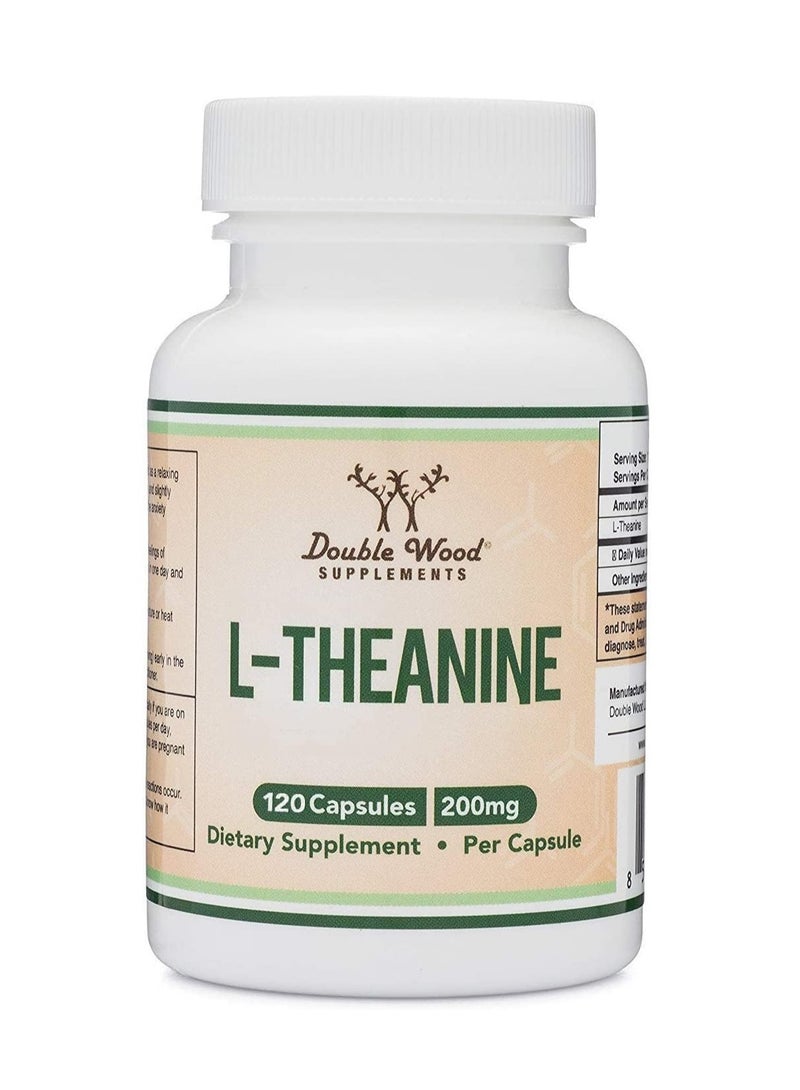 Double Wood Supplements L-Theanine Supplement Synergy with Magnesium L-Threonate and Apigenin 200 mg 120 capsules - Image 1