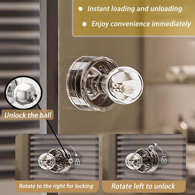 YIDELAI Powerful Suction Cup Glass Mirror Door Handle, Refrigerator Drawer Bathroom Wall armrest, Bathtub Shower Handle Kitchen Drawer Cabinet knob Suction Cup (Transparent) - Image 2