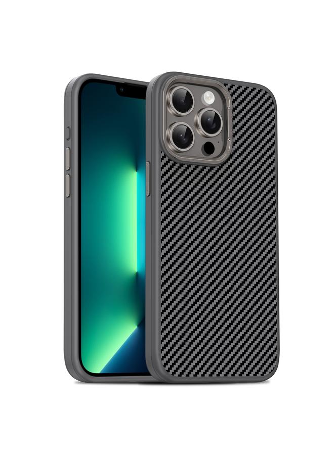 S-TOP Case For iPhone 13 Pro Max Carbon Fiber Textured Oil Spray PC + TPU Phone Case - Image 1