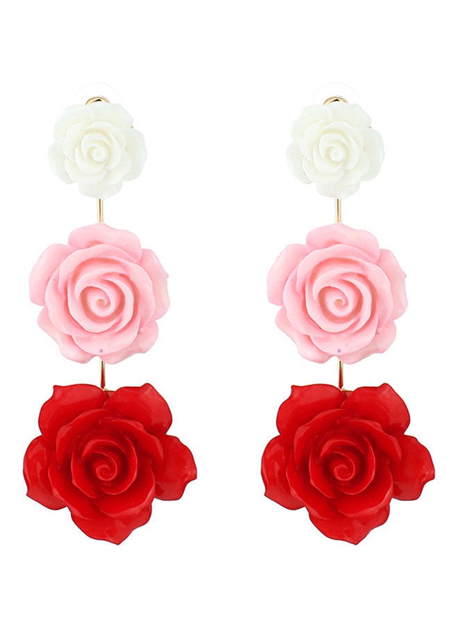NIBEMINENT Alloy Rose Shaped Dangle Earrings  - Image 1