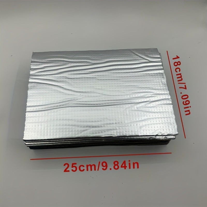 Set Of 12 Silvery Car Hood Soundproofing Pads 5mm Thick Self Adhesive Sound Dampening For Engine Noise Reduction And Under Hood Heat Insulation - Image 3