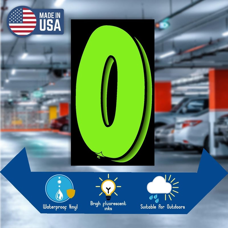 Versa-Tags 3 Packs of 12 Number Zero (0) 7 1/2 Inch Green & Black Windshield Pricing Stickers - Image 3