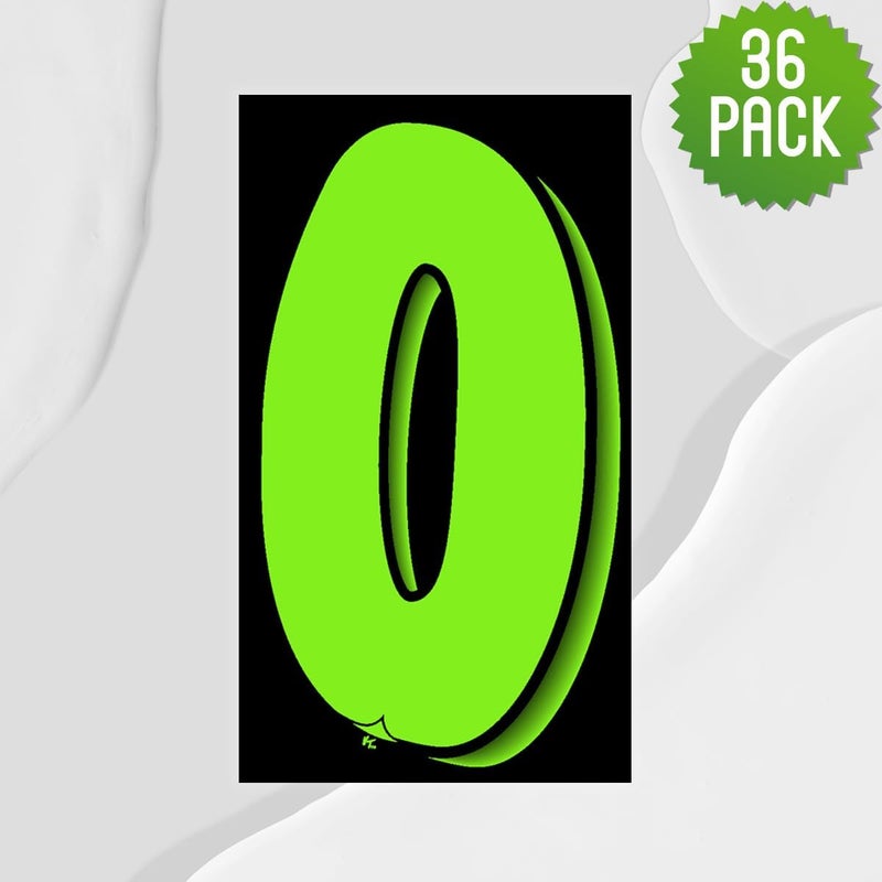 Versa-Tags 3 Packs of 12 Number Zero (0) 7 1/2 Inch Green & Black Windshield Pricing Stickers - Image 4