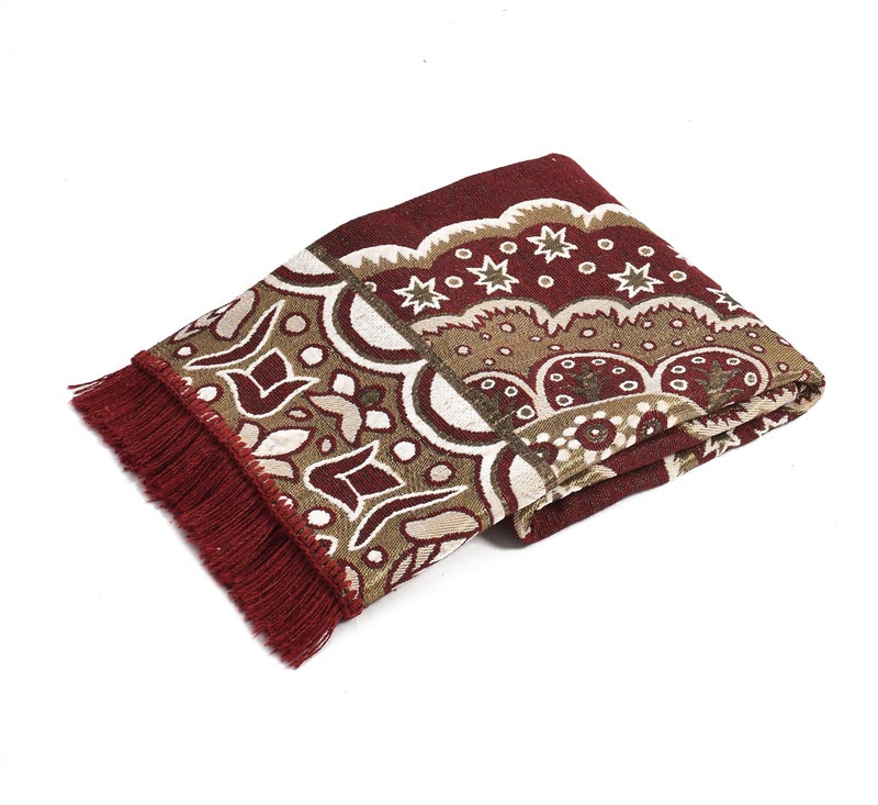 Purav Light Floral Design Cotton Carpet 5x7 feet for Living Room Bedroom Home Decor Carpets Mat (Red-1 Color) - Image 5