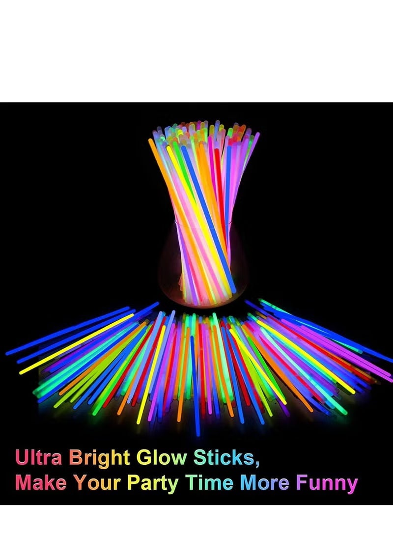 100-piece Light Up Sticks Kit For Glow Necklace Making With Super Bright Connectors Multi Color Party Favors - Image 1