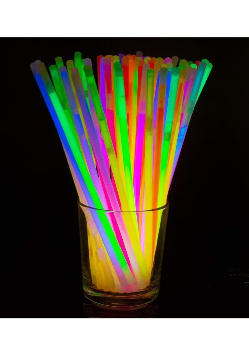 100-piece Light Up Sticks Kit For Glow Necklace Making With Super Bright Connectors Multi Color Party Favors - Image 2