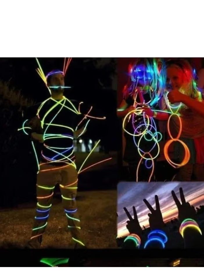 100-piece Light Up Sticks Kit For Glow Necklace Making With Super Bright Connectors Multi Color Party Favors - Image 3