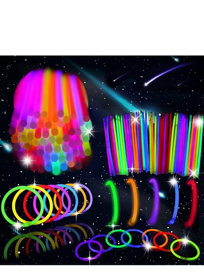 100-piece Light Up Sticks Kit For Glow Necklace Making With Super Bright Connectors Multi Color Party Favors - Image 4