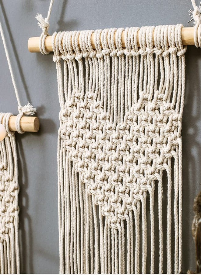 Cottoncube Abstract Macrame 100% Cotton Handmade Bohomeain Style Wall Hanging Large Size for Beautiful Wall Decoration, Medium, White - Image 2
