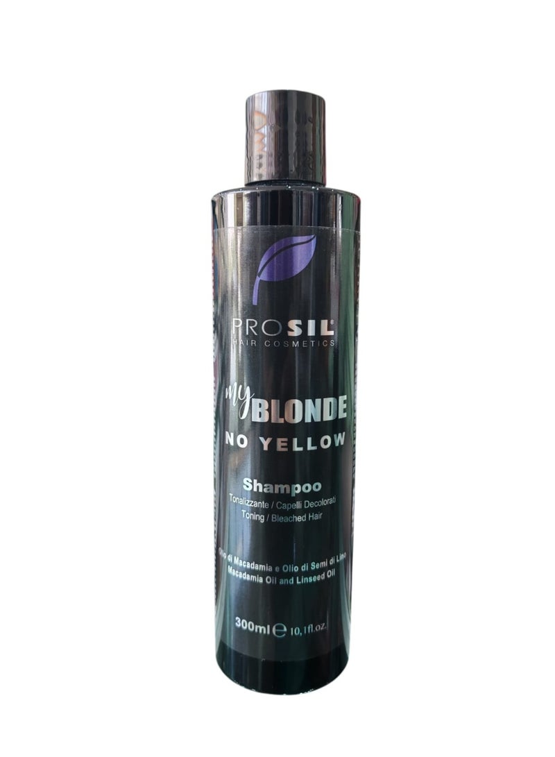 PROSIL My Blonde No Yellow Shampoo for Blonde & Bleached Hair – Anti-Yellow Toning with Macadamia & Linseed Oils – 300ml - Image 1