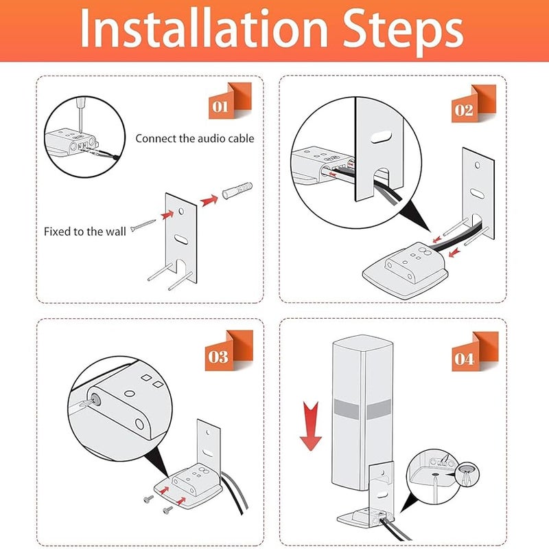 Black Low Profile Steel Wall Mounting Brackets For Lifestyle 650 700 Home Theater Surround Sound Systems - Image 3