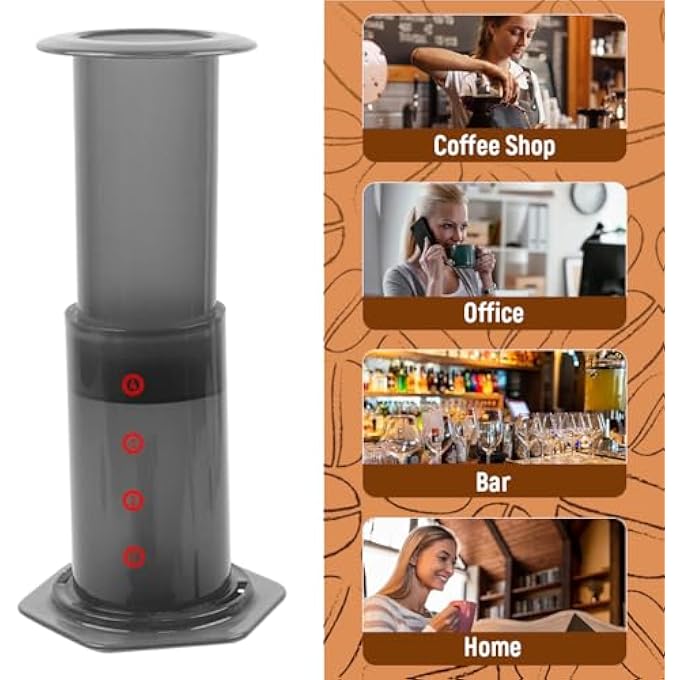 SUPVOX Coffee Press Percolator 3 In 1 Coffee Press With Detachable Design And 100 Paper Filters French Press Easy Press Coffee Brewing Pot For Camping  Travel Food Grade Manual Press Grey - Image 5