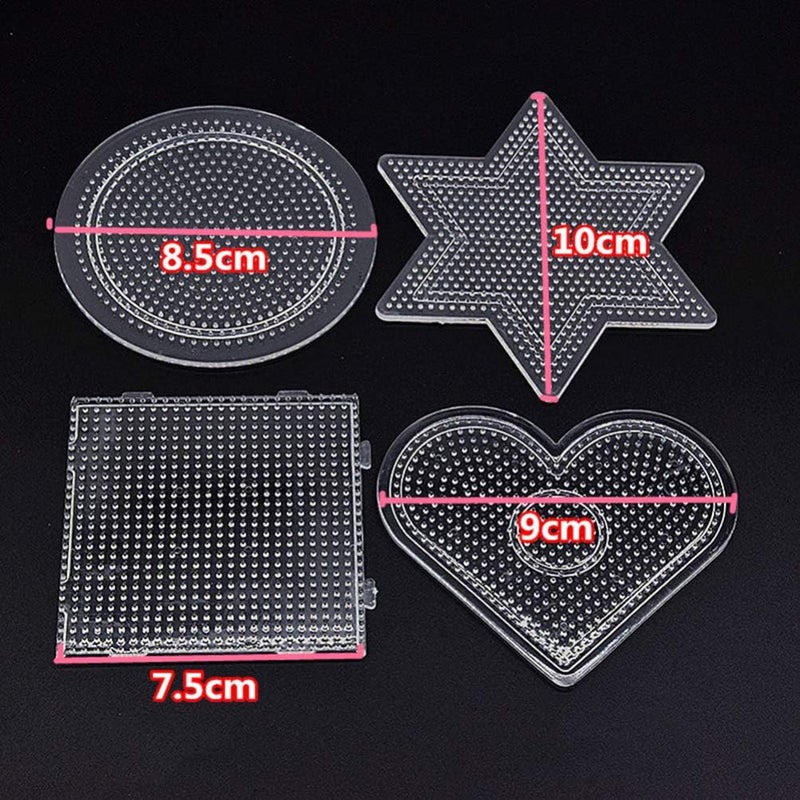 comfrt 4pcs Fuse Beads Boards Clear Plastic Pegboards Craft Trays Templates for DIY Craft Kids Birthday Party Favor 2.6mm - Image 2