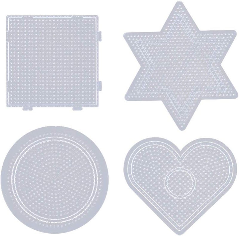 comfrt 4pcs Fuse Beads Boards Clear Plastic Pegboards Craft Trays Templates for DIY Craft Kids Birthday Party Favor 2.6mm - Image 1