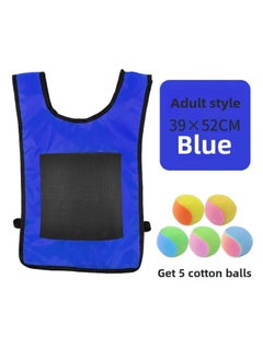 Children's Sticky Jersey Vest Avoidance Game Sticky Ball Target Throwing Kindergarten Outdoor Parent-Child Interactive Tail-Tail Props-Color:[blue] Large Size Comes With 5 Balls