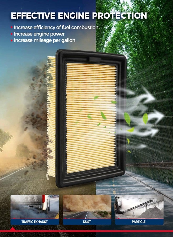 KAX Engine Air Filter, CA11456 Replacement for Ford Escape 2013 2014 2015 2016 2017 2018 2019, Transit Connect 2014-2022 - Image 2