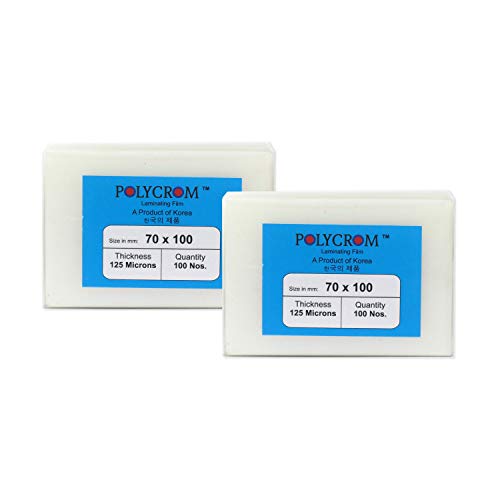 Polycrom 125 Microns Korean (ID Card Size 70mm X 100mm) Pack of 2 (200 Sheets) Lamination Pouch Clear Glossy Thermal Transparent Waterproof (Home&Office):Driving License - Image 1