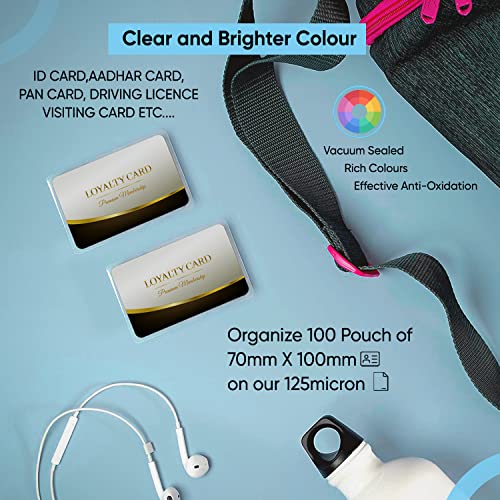 Polycrom 125 Microns Korean (ID Card Size 70mm X 100mm) Pack of 2 (200 Sheets) Lamination Pouch Clear Glossy Thermal Transparent Waterproof (Home&Office):Driving License - Image 5