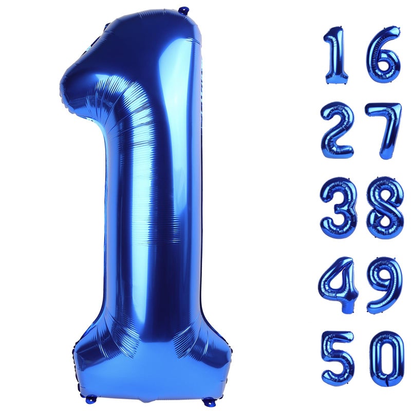 Kelfuoya 40 Inch Navy Blue Number 1 Balloon Jumbo 10 11 12 16 48 Foil Balloons for Milestone Decorations Birthdays, Corporate Events, Photo Booths Party Supplies - Image 1