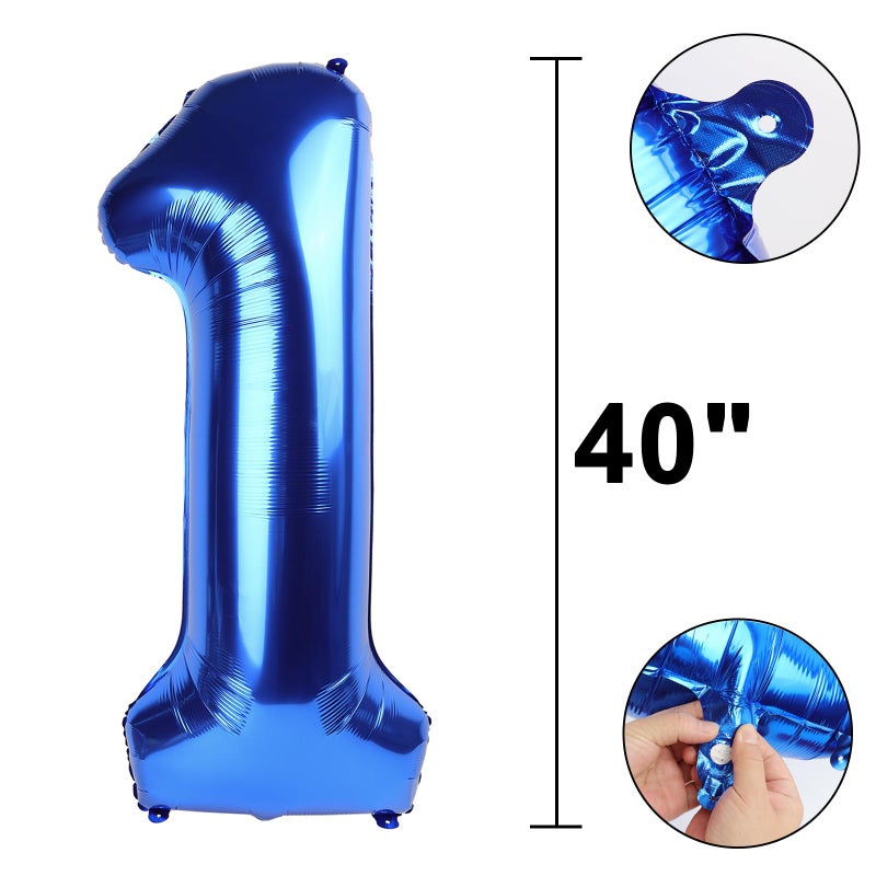 Kelfuoya 40 Inch Navy Blue Number 1 Balloon Jumbo 10 11 12 16 48 Foil Balloons for Milestone Decorations Birthdays, Corporate Events, Photo Booths Party Supplies - Image 2
