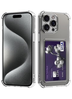 Generic Wallet Phone Case Slim Fit Card Slot Transparent Case Protective Soft Shockproof Case with Card Holder For Iphone 12 Pro Max  - Image 1