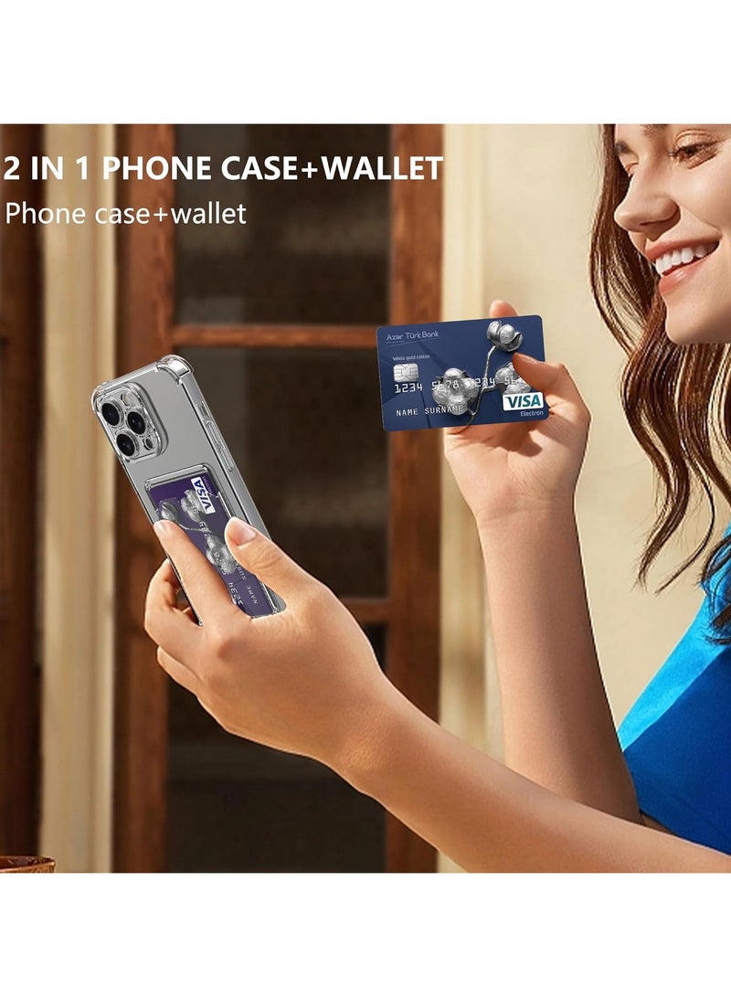 Wallet Phone Case Slim Fit Card Slot Transparent Case Protective Soft Shockproof Case with Card Holder For Iphone 12 Pro Max  - Image 2