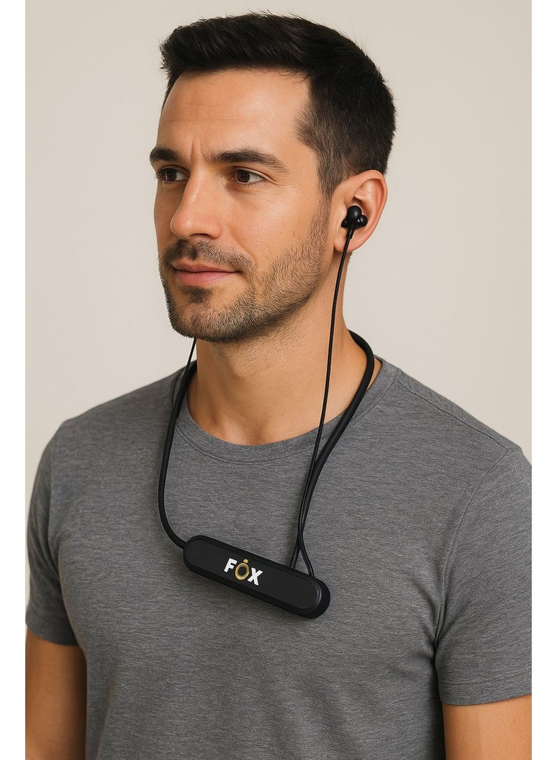 fox core Bluetooth Headphones Hybrid 50dB Noise Cancelling Headphones with 5 Mics HD IP55 BT5.3 Long Playtime 37H Neckband Dark Grey - Image 2