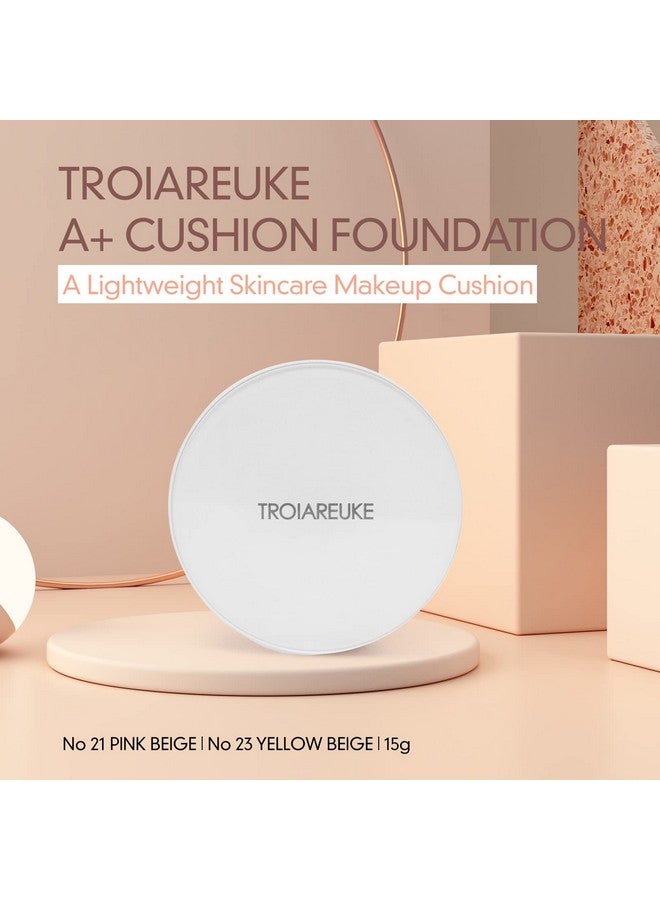 TROIAREUKE A+ Cushion Foundation (Shade 21) I Natural Coverage Foundation Makeup Moisturizing Finish For Sensitive Oily Combination Skin Skin Care Cushion I Korean Aesthetic Makeup - Image 3