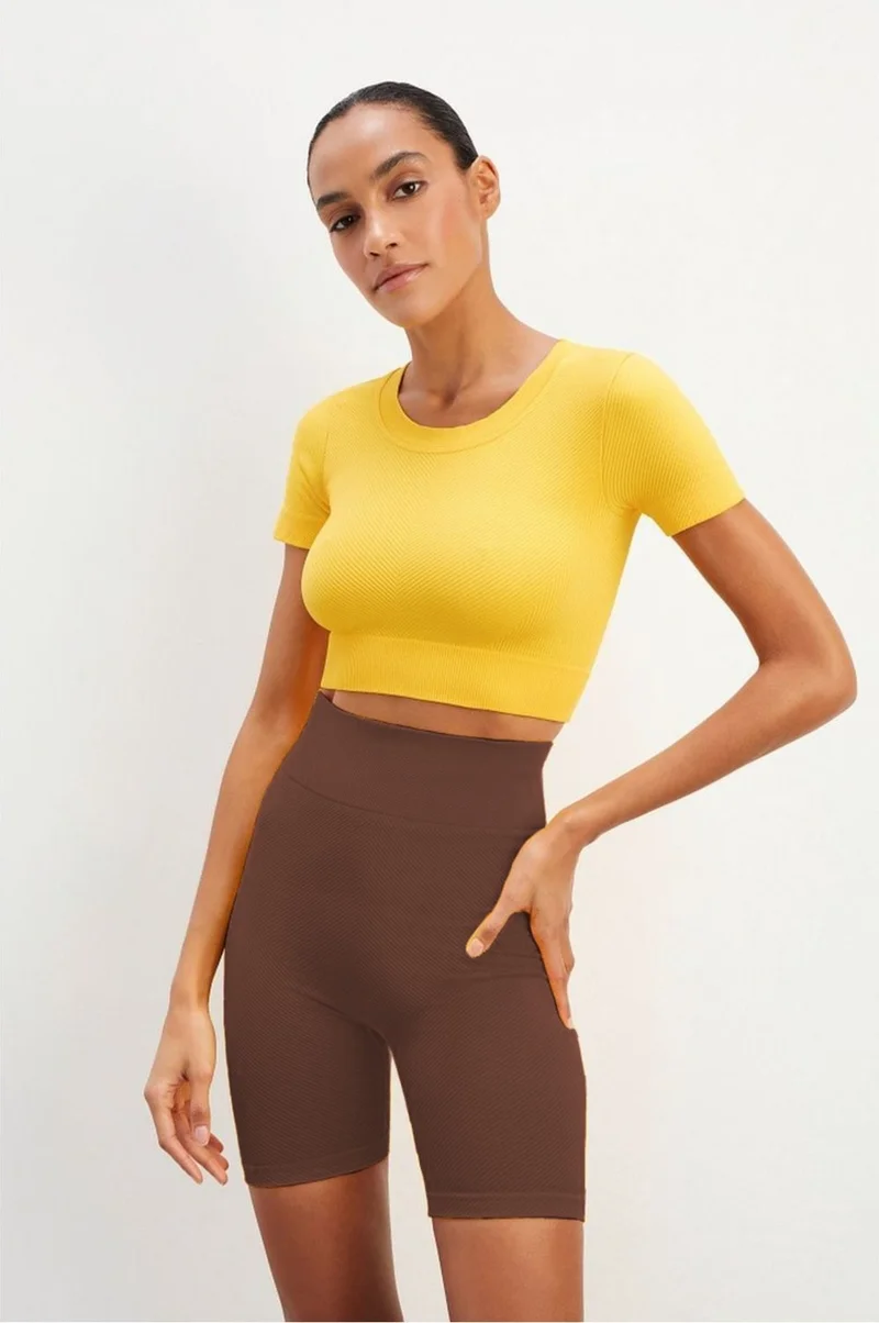 Mistirik Mystirik Knitted Seamless Shorts High Waist Loose Biker Shorts