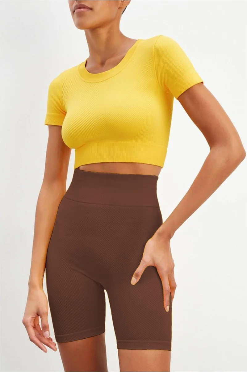 Mistirik Mystirik Knitted Seamless Shorts High Waist Loose Biker Shorts