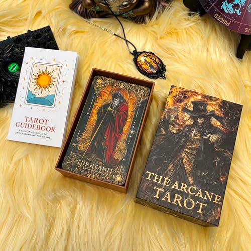 DIANZHU Dark Gothic Tarot Deck Unique, Tarot Cards for Beginners, Tarot Cards with Guide Book, Dark Fantasy Style Tarot Deck, Reading Witchcraft Divination Tool - Image 5