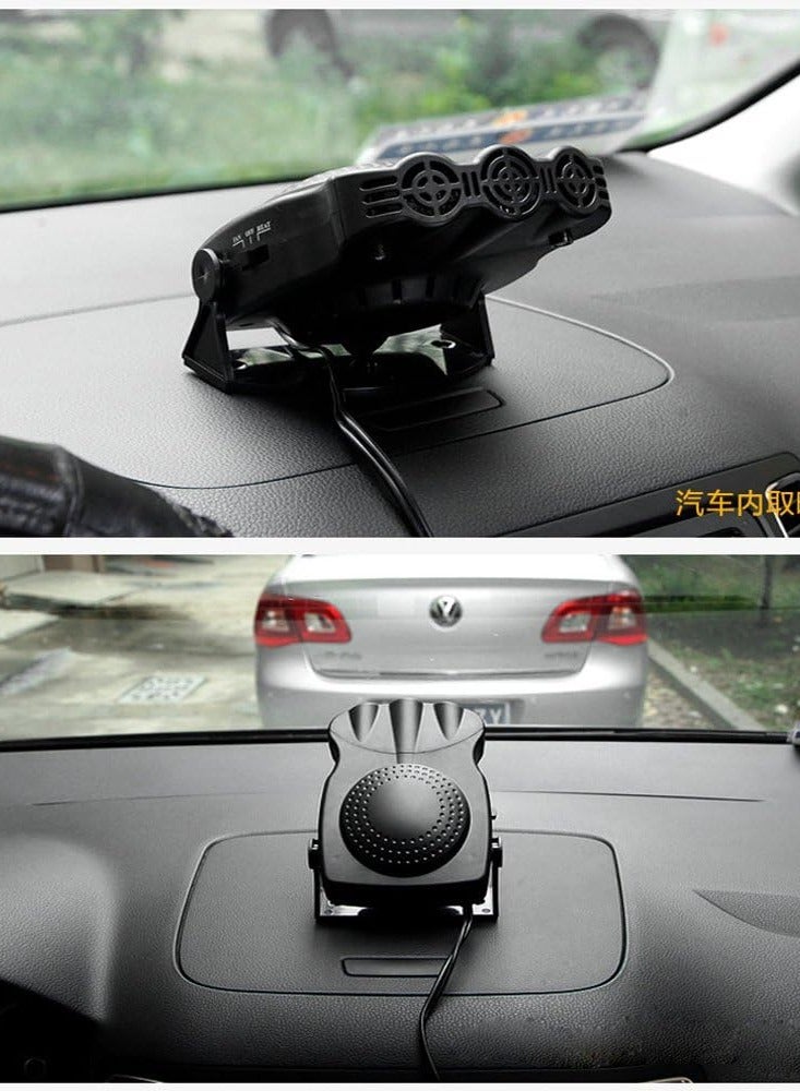 Generic 12V 150W Car Vehicle Cooling Fan Warm Hot Heater Defroster Demister 2 in 1 Portable Car Van Heater(Black)  - Image 2