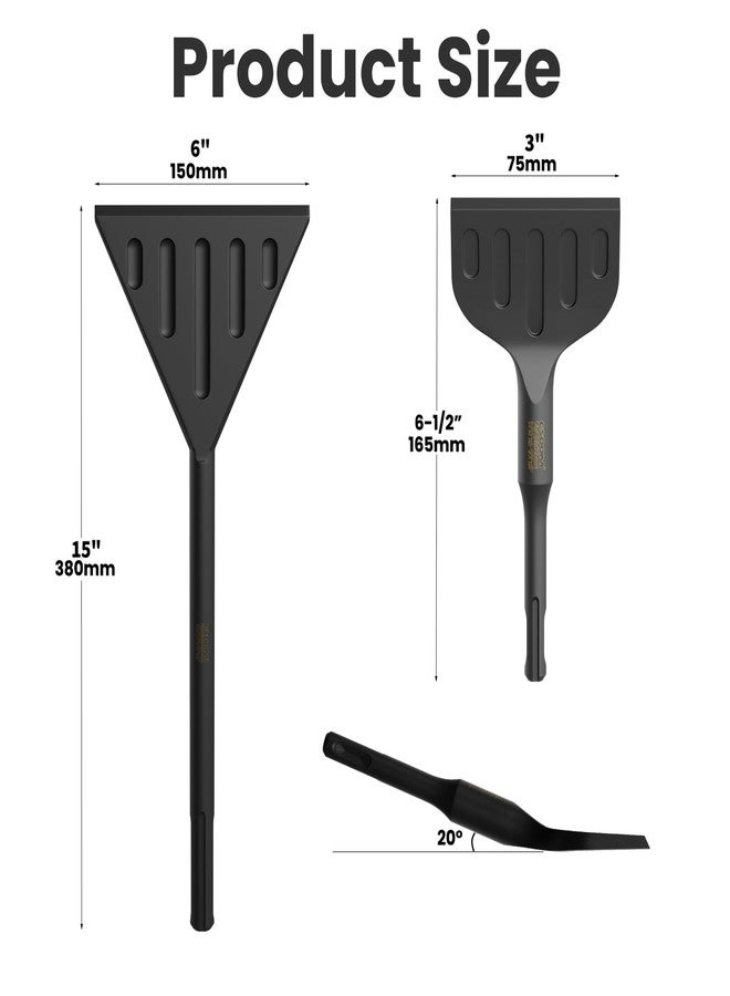 CSOOM SDS Max Chisel, 6 Inch by 15 Inch Tile Removal Scraping Chisel for Floor Removal, Concrete Mortar Thinset with SDS Max Handle Rotary Hammer Bit - Image 2