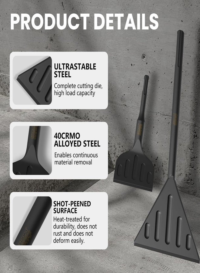 CSOOM SDS Max Chisel, 6 Inch by 15 Inch Tile Removal Scraping Chisel for Floor Removal, Concrete Mortar Thinset with SDS Max Handle Rotary Hammer Bit - Image 3