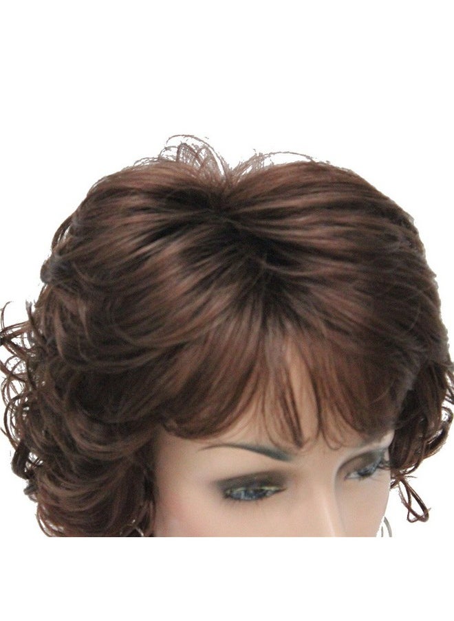 Aimole - Short Curly Ends Wigs Synthetic Women'S Fiber Wig With Layered Bangs(31 Auburn) - Image 1