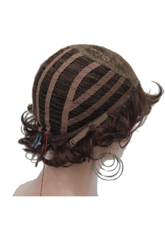 Aimole - Short Curly Ends Wigs Synthetic Women'S Fiber Wig With Layered Bangs(31 Auburn) - Image 1